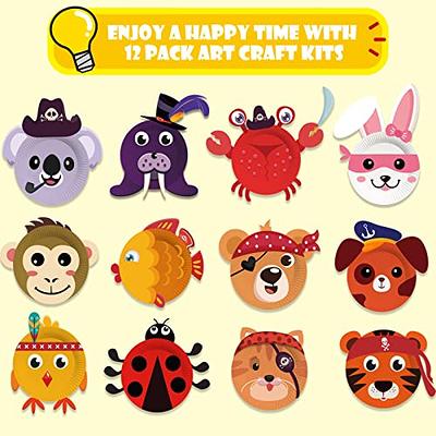 Art Craft Gift for Kids: Paper Plate Art Kit for Girl Boy Toy DIY Animal Art Supply Projects Toddler Creative Activity Children Preschool Classroom