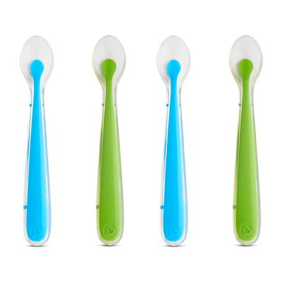 Munchkin Silicone Trainer Spoon, 4 Pack, Blue/Green