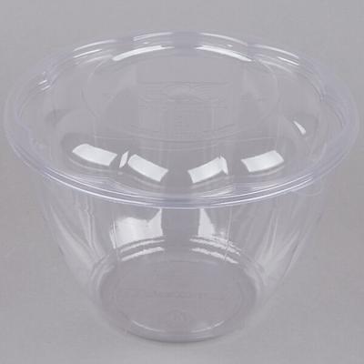 Renewable and Compostable Salad Bowls with Lids, 24 oz, Clear
