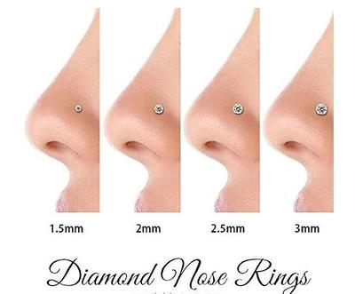 Jovivi 20G Stainless Steel Nose Studs CZ Screw Labret Piercing Women