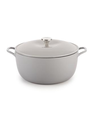 at Home 5-Quart Enameled Cast Iron Dutch Oven, Grey