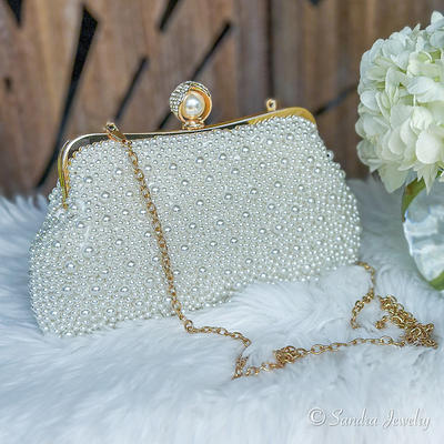 Vintage Clutch Bag Beaded Evening Handbag Bridal Party Wedding Purse Photo 2