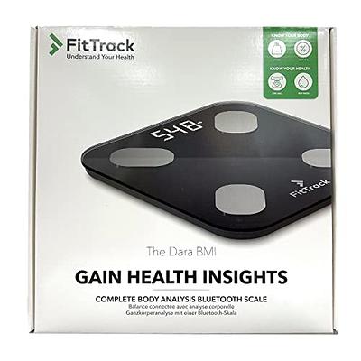 FitTrack Dara Smart BMI Digital Scale - Measure Weight and Body Fat - Most  Accurate Bluetooth Glass Bathroom Scale (Black) - Yahoo Shopping