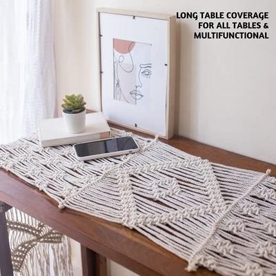 Indoor / outdoor macrame table runner lace wedding table decoration