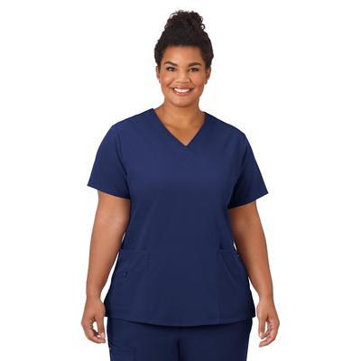 Jockey Women's Scrubs V-Neck Crossover Scrub Top, New Navy, M