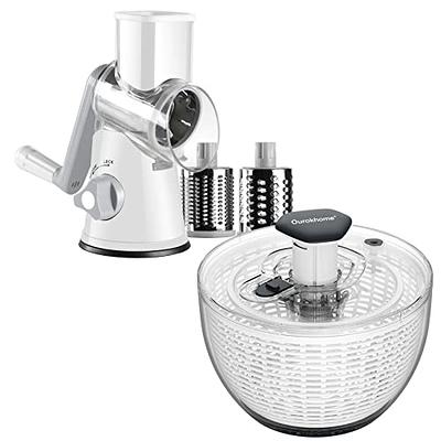 Ourokhome Salad Spinner Lettuce Spinner, One-handed Easy Press Large Salad  Dryer Mixer and Rotary Cheese Grater Shredder - 3 Drum Blades Manual Speed  Round Food Slicer Nut Grinder - Yahoo Shopping