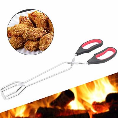 OIULO Small Tongs For Cooking,7 inch Kitchen Mini Tongs with Silicone Tips  Great for Air Fryer Cooking Serving Tong Set of 3 Turning