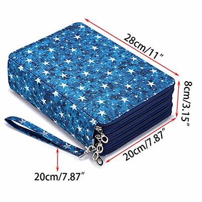 BTSKY Colored Pencil Case- 200 Slots Pencil Holder Pen Bag Large Capacity  Pencil Organizer with Handle Strap Handy Colored Pencil Box with Printing  Pattern Blue Star - Yahoo Shopping