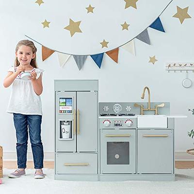 Red Wooden Toy Kitchen with Fridge Freezer and Oven by Teamson