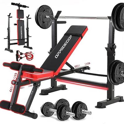 Hashtag Fitness 16in1 gym bench for home workout with latpull down machine  gym equipment set for home with adjustable barbell rack home gym equipments