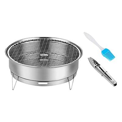 Portable Korean BBQ Grill Pan Charcoal Barbecue Grill Stainless Steel  Non-stick Barbecue Tray Grills for Outdoor Camping bbq