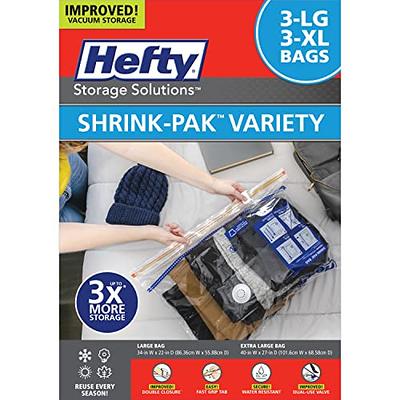 Hefty Shrink-Pak 2 Jumbo Vacuum Storage Bags, Clear