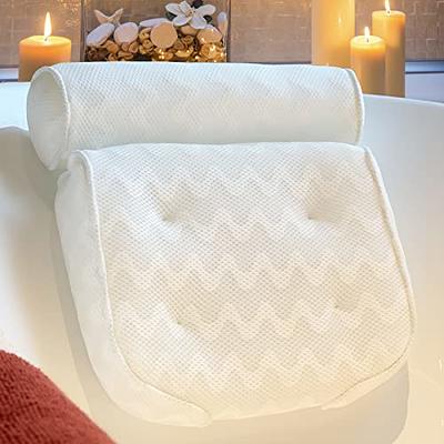 Bathtub Pillow for Neck and Back Support with 6 Non-Slip Suction Cups &  Drying Hook - Machine Washable Bath Tub Pillow Headrest for Standard,  Soaking