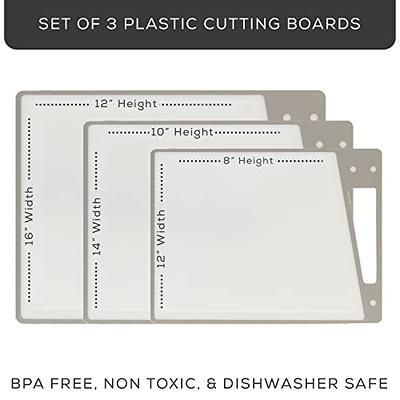 JoyJolt Plastic Cutting Board Set. White and Grey Cutting Boards for Kitchen  Dishwasher Safe with Handle. Non Slip Large and Small Chopping Board Set;  Meat Cutting Board with Juice Groove. - Yahoo