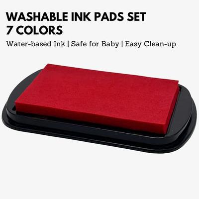 7 Washable Ink Pads for Rubber Stamps, Letter Stamps, Paw Print Stamp Pad  For Dogs, Baby