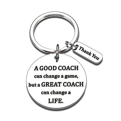  LQRI Thank You Coach Keychain Coach Gift The Heart of a Coach  is Not Measured in Size Coach Appreciation Gift for Cheer Coach  Cheerleading Swimming Basketball Baseball Coach (sliver) : Clothing