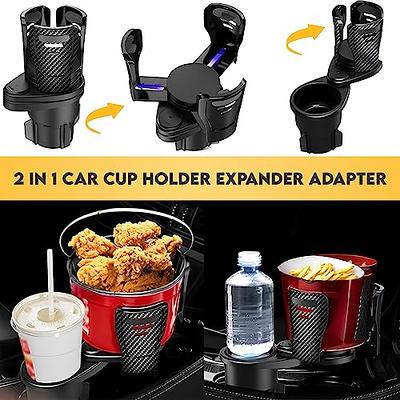 Dual Cup Holder Expander for Car, 2 in 1 Multifunctional Car Cup Holder  Expander Adapter with Adjustable Base All Purpose Vehicle Mounted Water Cup