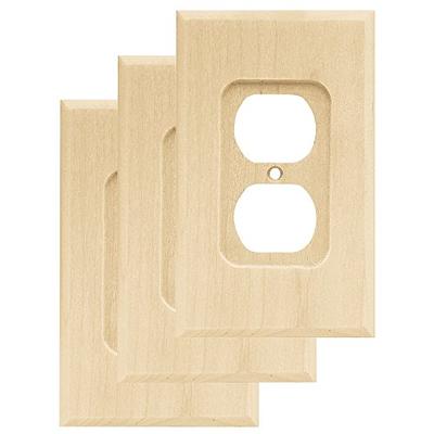 Franklin Brass Wood Square Wall Plate, Unfinished Wood Single