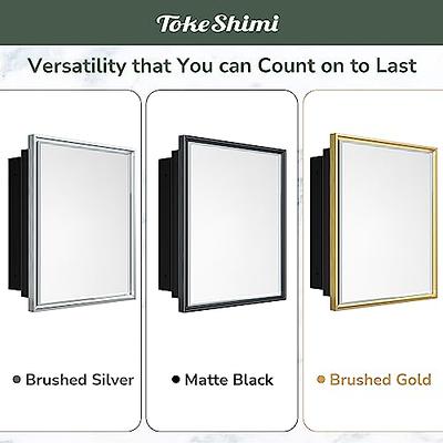 TokeShimi 30x32 Medicine Cabinet Bathroom Vanity Mirror Gold Metal