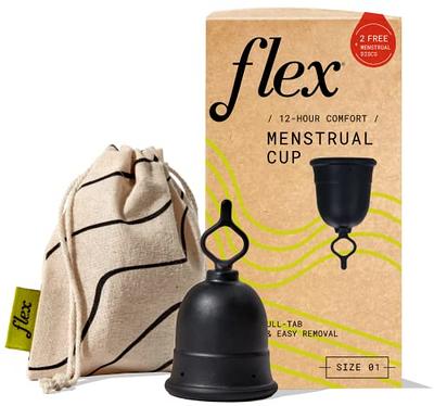 Flex Reusable Menstrual Cup Size 2 with 2 Free Flex Disposable Menstrual  Discs, 1 Count