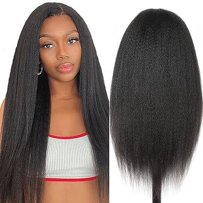 13x6 Kinky Straight Human Hair Wig for Women 180% Density HD