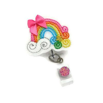 Be Kind Rainbow Badge Reel - Name Glitter Positivity Id Nurse Cute