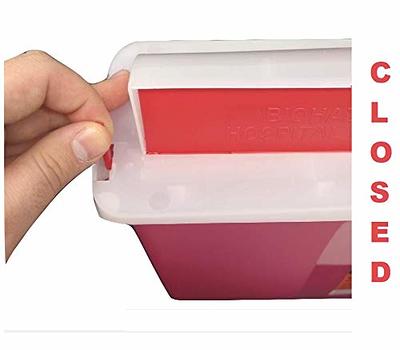 Alcedo Sharps Container for Home and Professional Use 2 Quart (3-Pack), Biohazard Needle and Syringe Disposal, Medical Grade