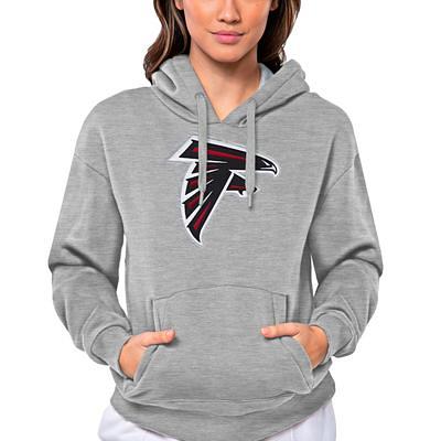 Men's Antigua Black/Gray Atlanta Falcons Throwback Logo Victory Colorblock  Pullover Hoodie