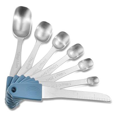 Measuring Spoon, Stainless Steel Measuring Spoons, Set Of 8 Blue