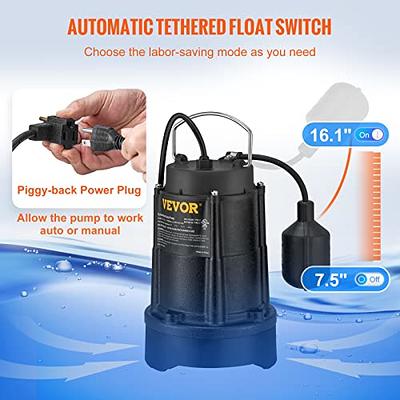 VEVOR Sump Pump, 1.5 HP 6000 GPH, Submersible Cast Iron and