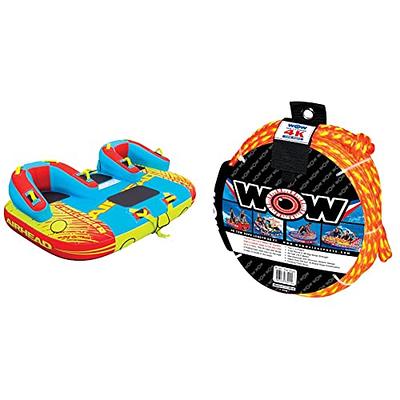 AIRHEAD Challenger 1-3 Rider, Towable Tube for Boating and Wow Sports World  of Watersports 4k 60 ft. Tow Rope with Floating Foam Buoy 1 2 3 or 4 Person Tow  Rope for Boating
