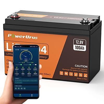 PowerUrus 12V 100Ah LiFePO4 Lithium Battery with Smart APP, 4000