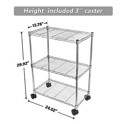 FUNKOL 5 Tier Silver(Chrome) Kitchen Shelf Metal Storage Shelf Height Adjustable