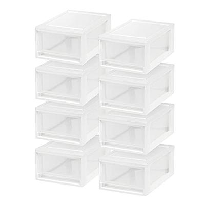 IRIS USA 8 Pack 6qt Stackable Plastic Storage Drawers, White - Yahoo  Shopping