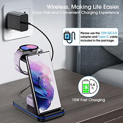 Wireless Charging Station for Samsung, S23 Ultra Charger Station for Galaxy  S23/22/21/Z Flip 4/3 Fold 4/3, Wireless Watch Charger for Galaxy Watch 6/5/4 /3/Active 2/1/LTE, Buds/Pro/+/Live - Yahoo Shopping