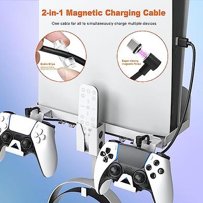 PS5 Slim Wall Mount Kit with Charging, PS5 Controller Charger, Floating  Shelf Wall Mount Vertical Stand for PS5 Slim, PS5 Wall Mount Accessories  with
