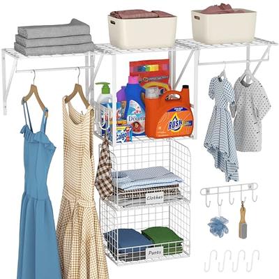 Ulif Clothes Drying Rack, 4 Tiers Freestanding U6 Over Washer and Dryer  Laundry Room Storage and Organizer, Heavy-Duty Space Saver Shelf for  Hanging