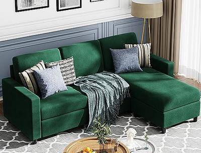 Two Seater Modular Sectional Sofa Linen Fabric Sofa Couch with Ottoman, Seat  Cushion and Back Cushion Removable and Washable - Yahoo Shopping