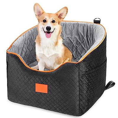 Dog Car Seat - Memory Foam Dog Booster Seat for Small Dogs Up to  25lbs-Elevated Pet Car Seat with Storage Pockets and Dog Seat Belt-Soft Pet  Travel