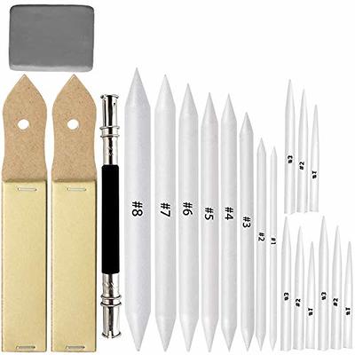 21 Pcs Blending Stumps and Tortillions Set with Sketch Sandpaper Pencil  Sharpener Pointer and Pencil Extension Tool Drawing Art Kneaded Eraser for  Student Sketch Drawing Set by VENCINK - Yahoo Shopping