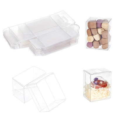 COTOPHER 60 Pcs Clear Boxes for Favors, 3x3x3 Inches Clear Gift Boxes PET  Material Party Favor Boxes Plastic Small Gift Boxes with Lids, Candy Boxes