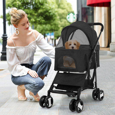 ACEM Folding Pet Stroller Detachable 2 In 1 Pet Car