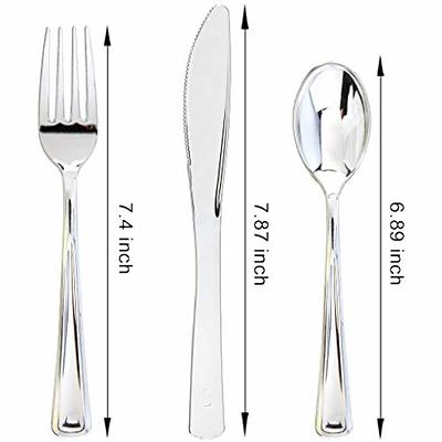 600 Pc. Clear Disposable Plastic Cutlery Set - Spoons, Forks and Knives  (200 Guests)