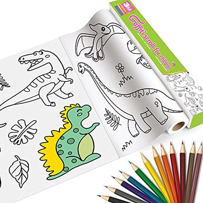 Children's Drawing Roll - Coloring Paper Roll for Kids, Drawing Paper Roll  DIY Painting Drawing Color Filling Paper, 118*11.8 Inches(No Glue)