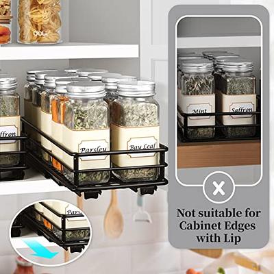 ZICOTO Premium Spice Rack Organizer for Cabinets or Wall Mounts - Space Saving Set of 4 Hanging Racks - Perfect Seasoning Organizer for