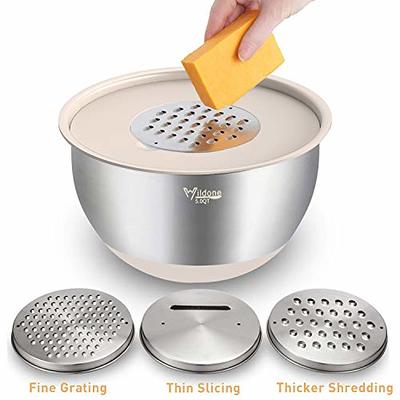 Best Stainless Steel Mixing Bowls Set of 3 with Grater Attachments - Nesting