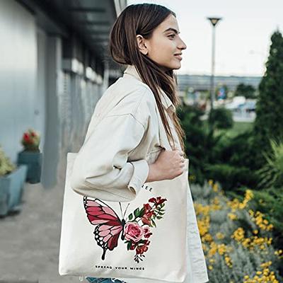  Ecoright Aesthetic Canvas Tote Bag for Women with