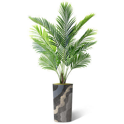 EverGrace Philodendron Burle Marx Plant in 8 in. Decorative Resin