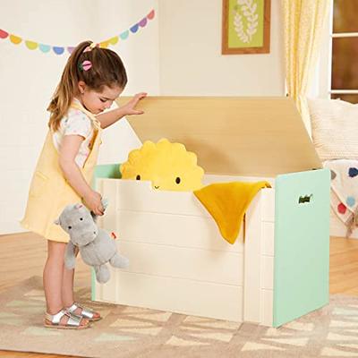  DINZI LVJ Storage Chest, Flip-Top Wooden Toy Box with