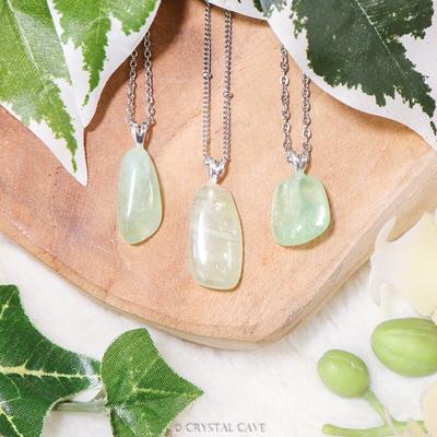 Green Calcite Crystal Cage Necklace